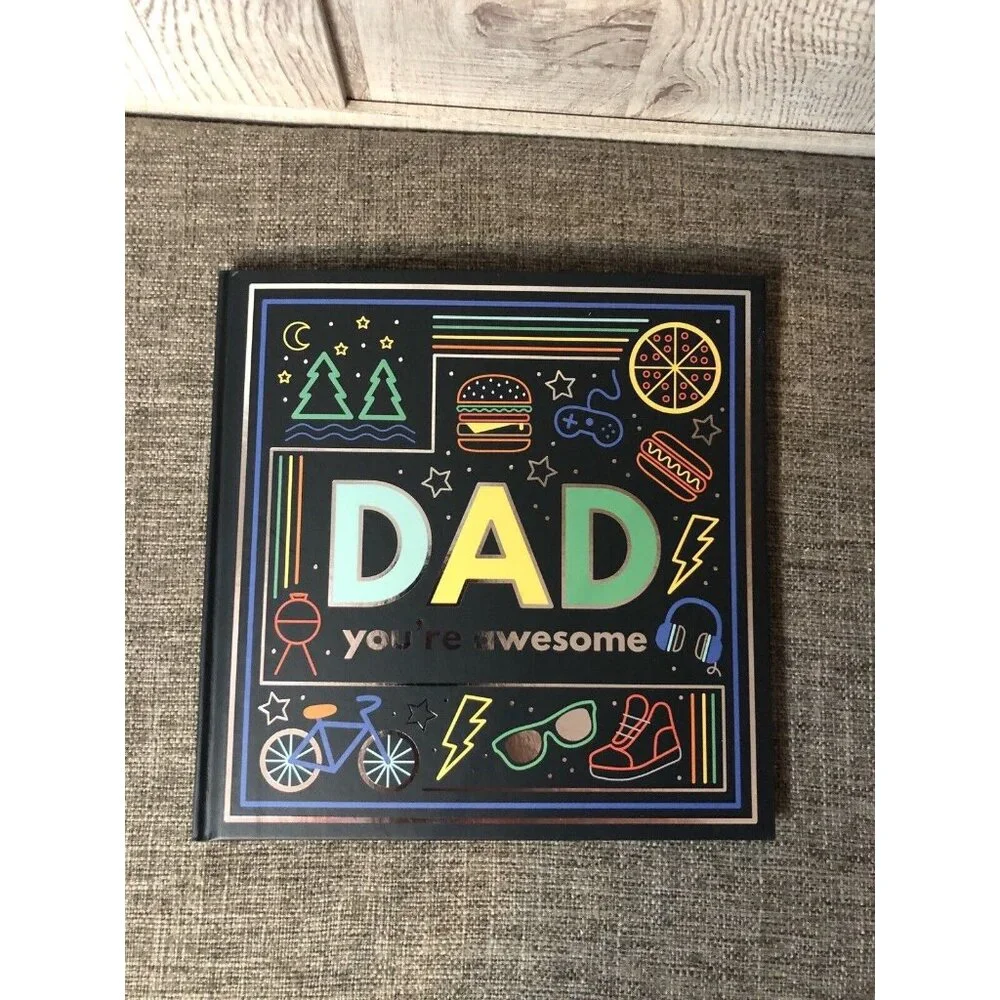 Paper Riot DAD You're Awesome Keepsake Book Journal w/ Stickers Fathers Day Gift